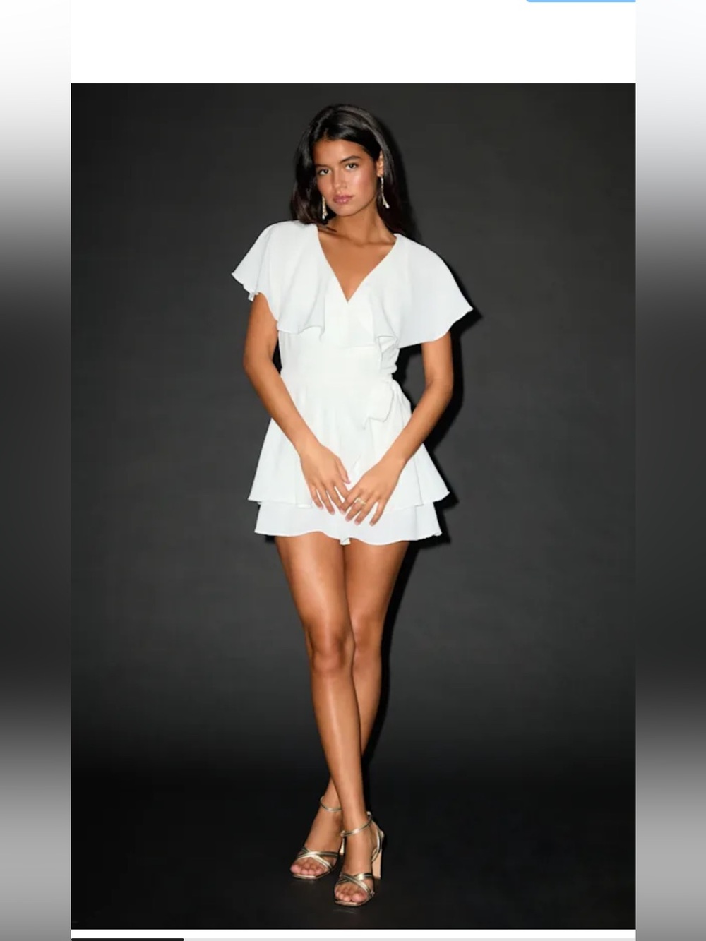 Lulu's White Ruffle Wrap Romper - Picture 2 of 12